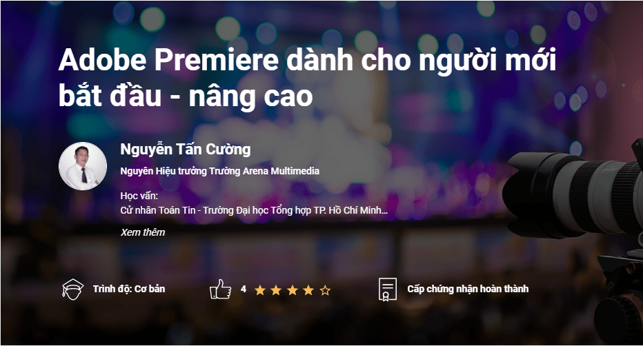 Khóa học adobe online Khóa học Adobe Premiere Online